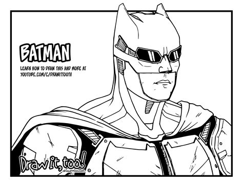 How to Draw TACTICAL SUIT BATMAN (Justice League) Drawing Tutorial | Draw it, Too!