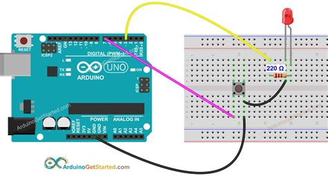 Arduino - Button - LED, led arduino - okgo.net