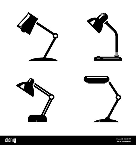 Office table desk lamp icon light. Desk lamp light bulb vector desktop office illustration ...