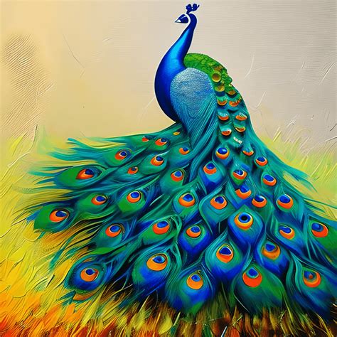 Acrylic Painting of a Beautiful Peacock · Creative Fabrica