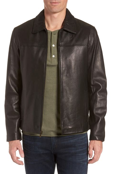 Lyst - Cole Haan Lambskin Leather Jacket in Black for Men