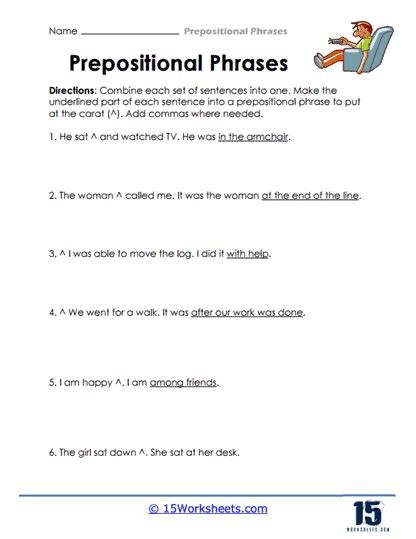 Prepositional Phrases Worksheets - 15 Worksheets.com