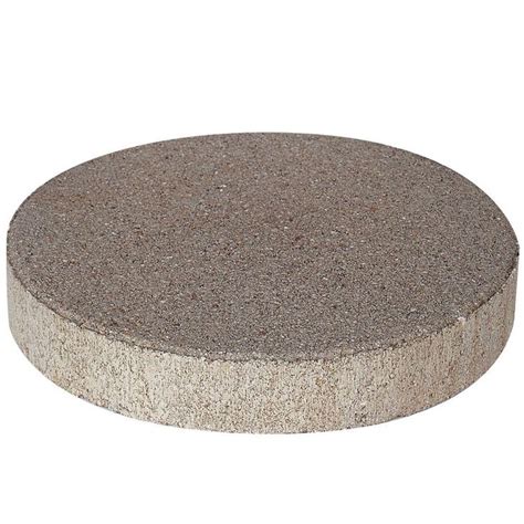 Pavestone 12 in. x 12 in. x 1.75 in. Pewter Round Concrete Step Stone ...