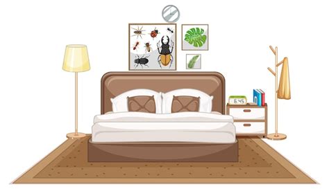 Free Vector | Bedroom furniture set on white background