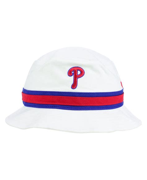 47 Brand Philadelphia Phillies Striped Bucket Hat in White - Lyst