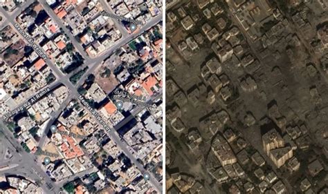 Gaza before and after photos show devastating force of Israeli retaliation | World | News ...