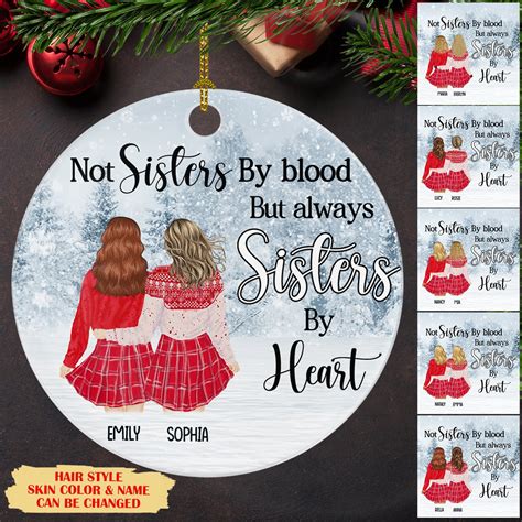 Sisters By Heart - Personalized Ceramic Christmas Ornaments ...