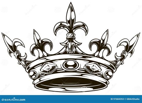 Graphic Black and White King Crown Vector Stock Vector - Illustration ...