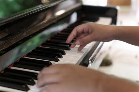 Premium Photo | Girl learn to play piano woman hand playing piano