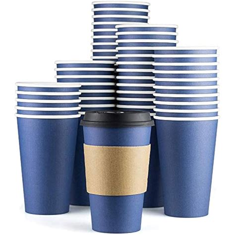 Disposable Coffee Cups With Lids - 16 Oz To Go (90 Set) Sleeves And Tight Leaks. | eBay