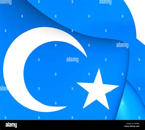 Flag of East Turkestan. Close Up Stock Photo - Alamy