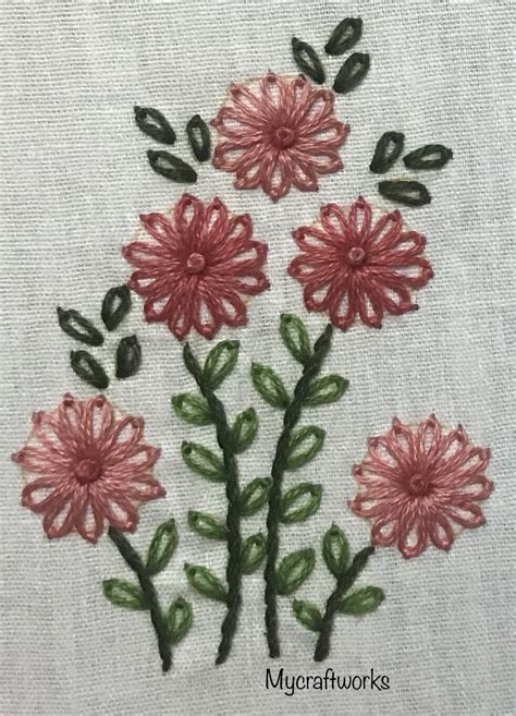 MY CRAFT WORKS: Embroidery design - Lazy daisy stitch flower