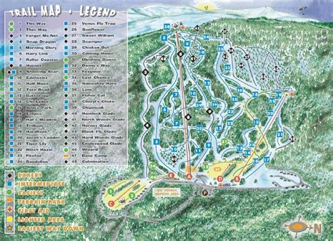 Tenney Mountain Piste Map / Trail Map