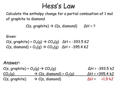 PPT - Thermochemisty (Enthalpy) and Hess’s Law PowerPoint Presentation ...