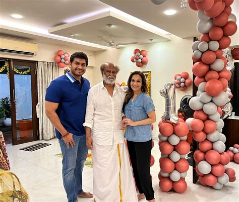 Superstar Rajinikanth celebrates 71st birthday with grandsons and ...