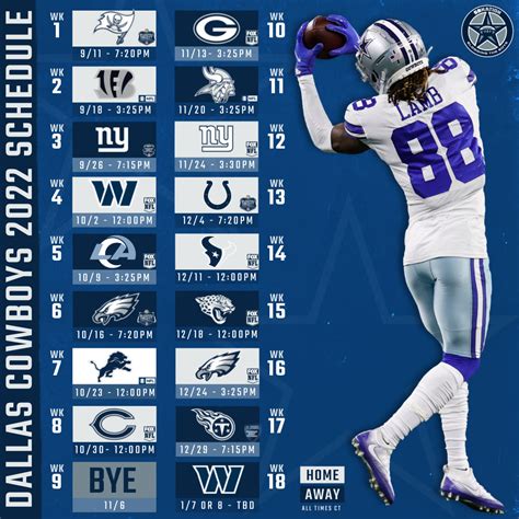 Printable Dallas Cowboys Schedule - Free Printable Templates