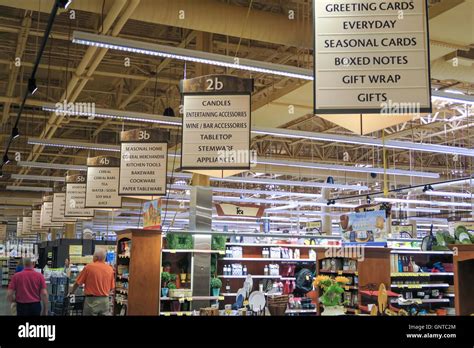 Overview of Store Interior with Aisle Signs, Wegmans Grocery Store ...