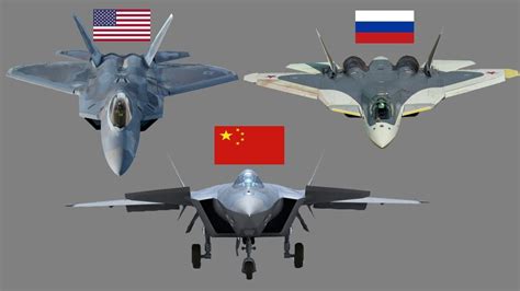 F-22 vs SU-57 vs J20 | Battle of Fifth Generation Stealth Fighter ...