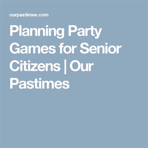 Planning Party Games for Senior Citizens | Our Pastimes | Games for senior citizens, Party games ...