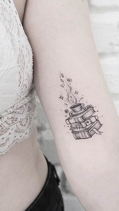 Stack Of Books Tattoo