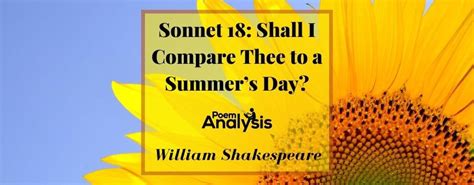 Sonnet 18: Shall I Compare Thee to a Summer's... - Poem Analysis