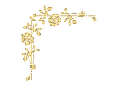 Gold Rose Corner Png Clip Art Image Rose - Clip Art Library