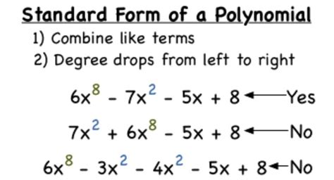 Standard form of a polynomial | Standard form, Standard form worksheet ...