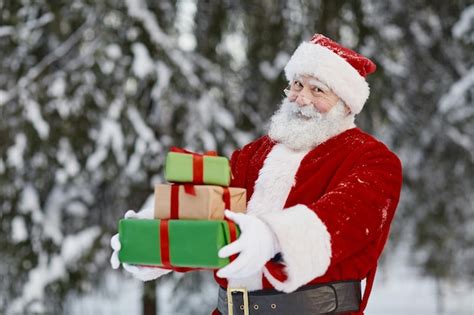 Real Santa Claus With Gifts