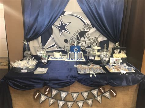 Dallas Cowboys cake table dessert favors snacks football party Birthday ...