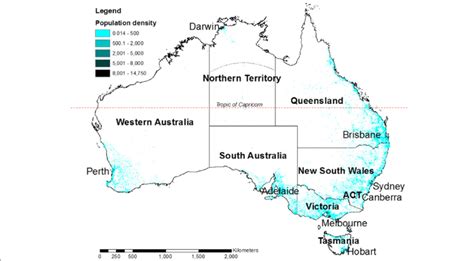 Australian Population Density Map