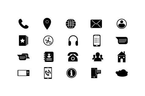 Contact Icons Set Vector and SVG - MasterBundles