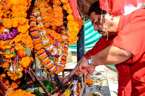 Worshipping at a Hindu Shrine in Nepal