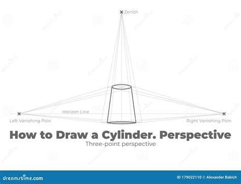 How to draw a Cylinder stock vector. Illustration of left - 179022110