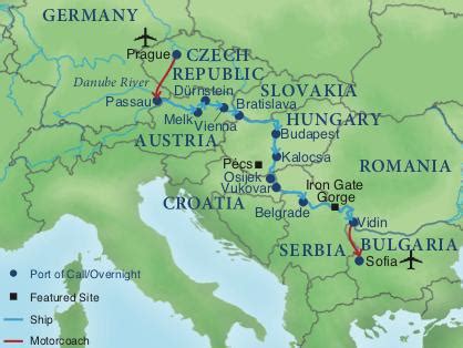 River Danube Map Europe