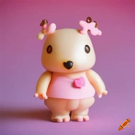 Sanrio style wombat-girl toy made of hard plastic on Craiyon