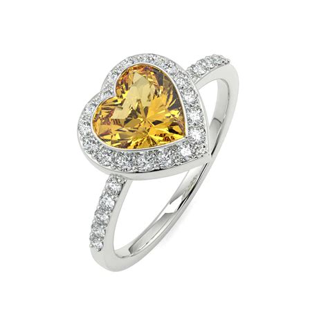 Best Diamond Citrine Heart Ring Designs | TOD