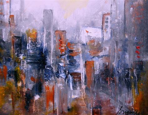 Cityscape Abstract Painting by Pristine Cartera Turkus