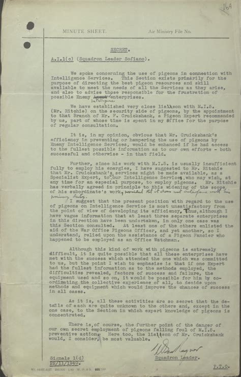 World War 2 Military Intelligence: British Intelligence Services and use of pigeons in World War II