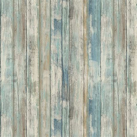 Beach Blue Wood Wallpaper Peel and Stick Wood Waterproof Vinyl Film ...