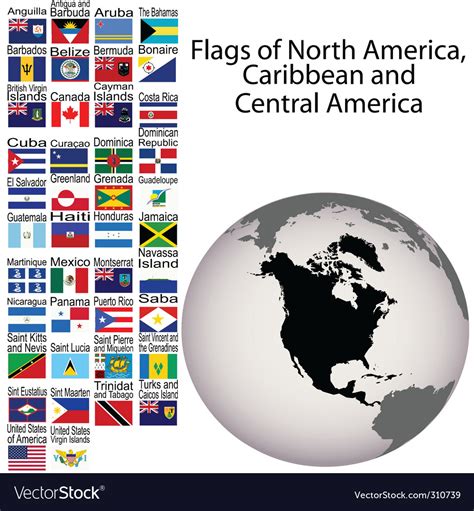 North america flags Royalty Free Vector Image - VectorStock