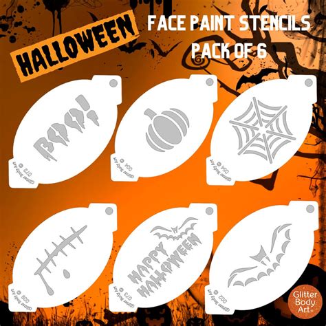 Halloween Face Painting Stencil Pack - Temporary Tattoo Store