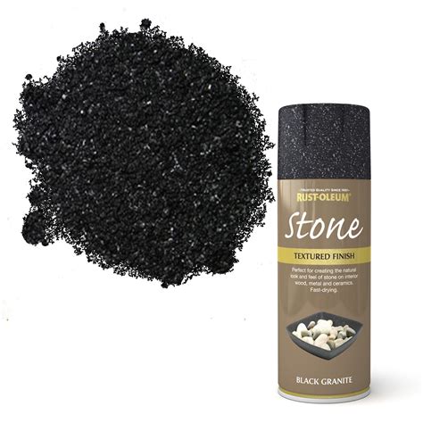 Rust-Oleum Stone Black Granite Stone Effect Textured Spray Paint 400 ml | Departments | DIY at B&Q