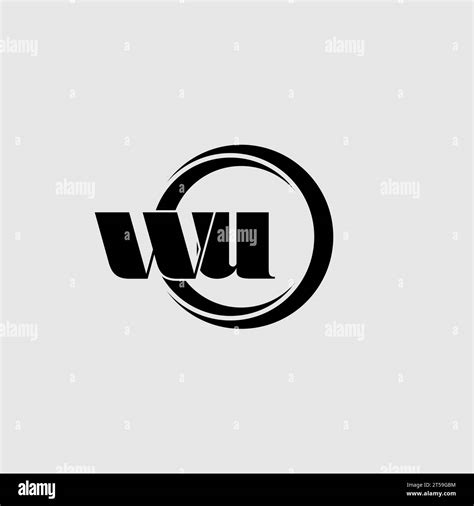 Letters WU simple circle linked line logo vector graphic Stock Vector ...