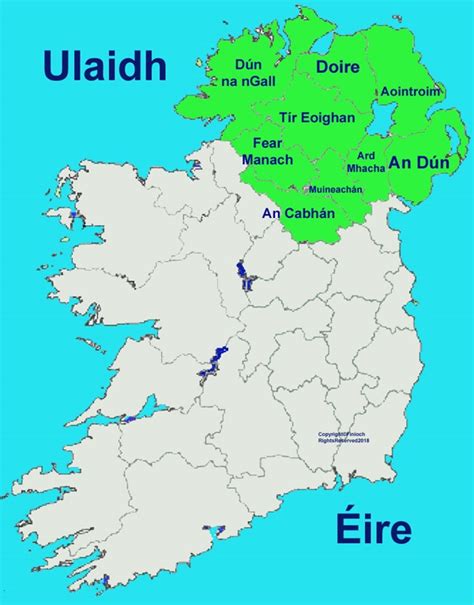 Map of Ulster province Ireland