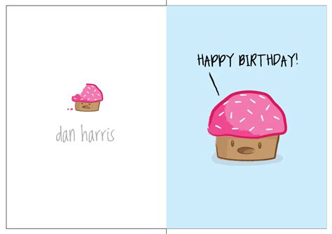 Cute Cake Birthday Card - Blue by danharris on DeviantArt