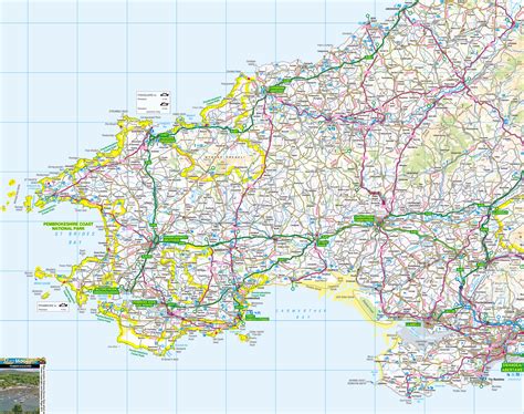 Pembrokeshire Offline Map, including Pembroke Docks, Milford Haven, Gower Peninsula, Fishguard ...