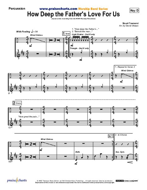 How Deep The Father's Love For Us Percussion Sheet Music PDF (Stuart Townend) - PraiseCharts