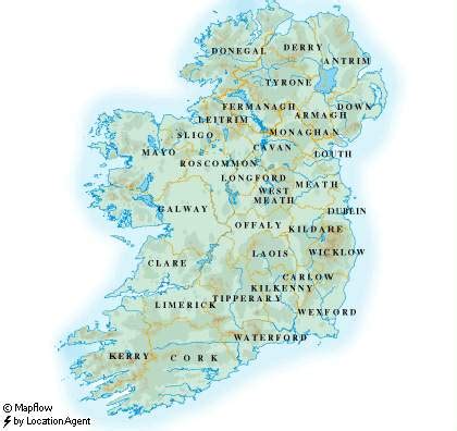 Map Of 32 Counties Of Ireland - Blinni Shirleen