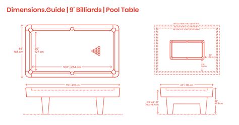 9 Foot Billiards | Pool Table Dimensions & Drawings | Dimensions.com