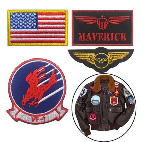 TOPGUN TOP Gun Maverick Name TAG Flight Suit Navy Tomcat Patch Set Of ...